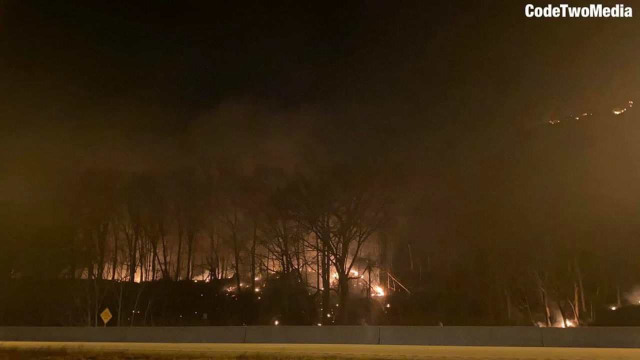 Worthington State Forest fire